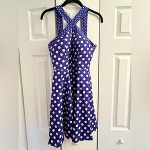 Guess Blue and White Polka Dot Dress